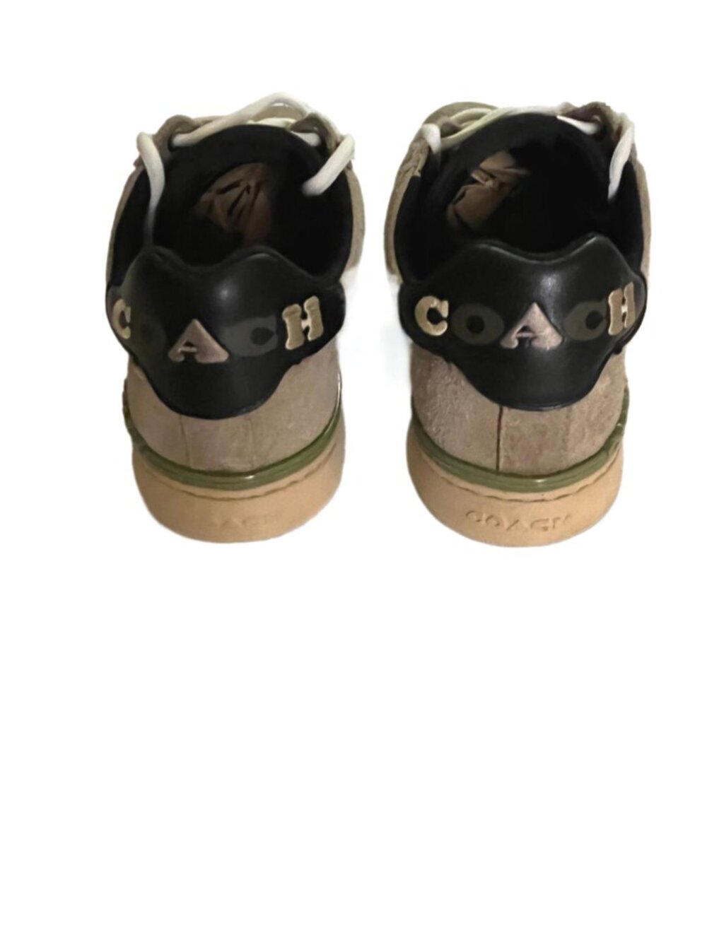 COACH MEN'S CLIP LOW TOP OAT & BLACK QUARTZ SUEDE SNEAKERS SIZE 8D - Picture 8 of 15